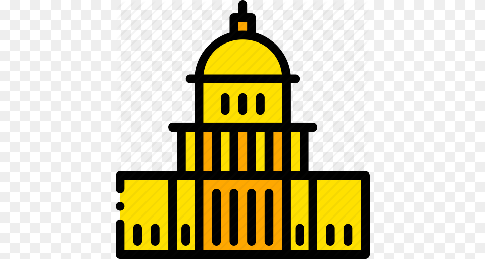 Building Capitol Monument States United Yellow Icon, Architecture, Dome Free Png Download