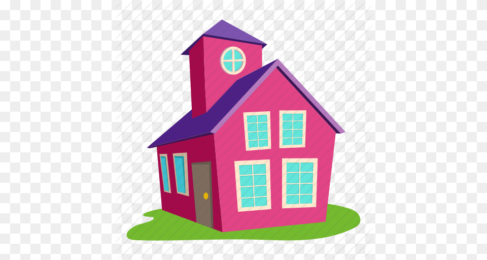 Building Cartoon Colored House Front Home Logo Roof Icon, Nature, Outdoors, Architecture, Countryside Free Transparent Png