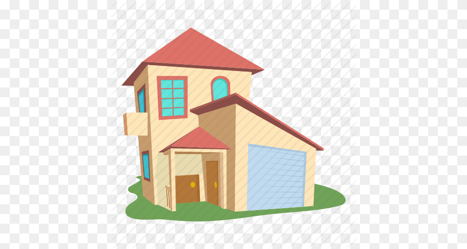Building Cartoon Front Home Logo Modern House Roof Icon, Garage, Indoors, Architecture Png