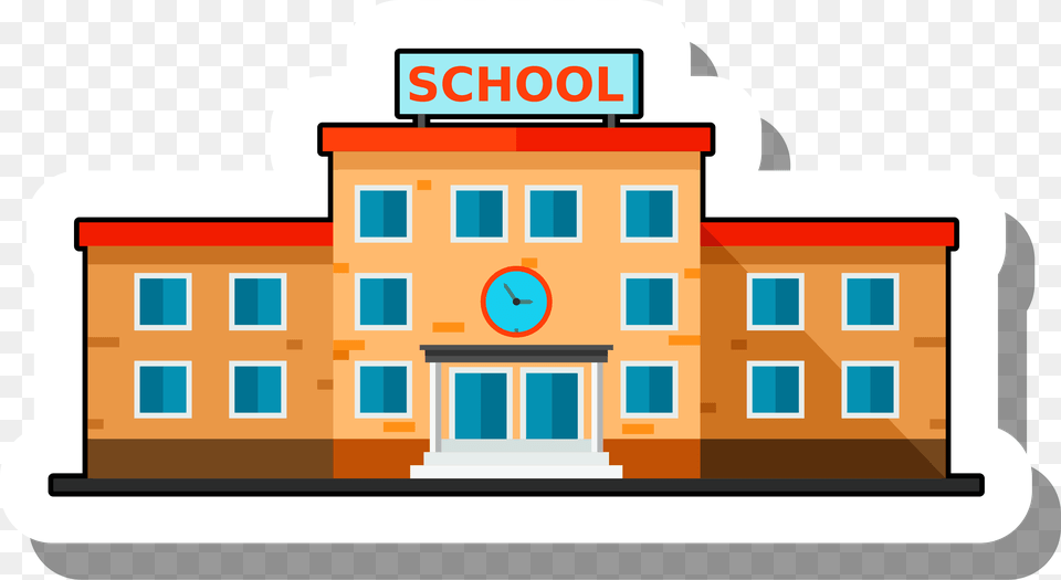 Building Cartoon School Building Background, Architecture, City, Hotel, Condo Free Png Download