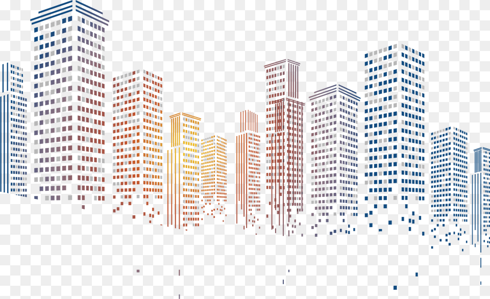 Building City Particles Pixelated Geometric Squares Building In Picsart, Urban, Metropolis, Housing, High Rise Free Png