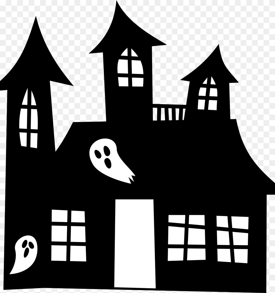 Building Clipart Japan Halloween Haunted House Clipart, Stencil, Art Png