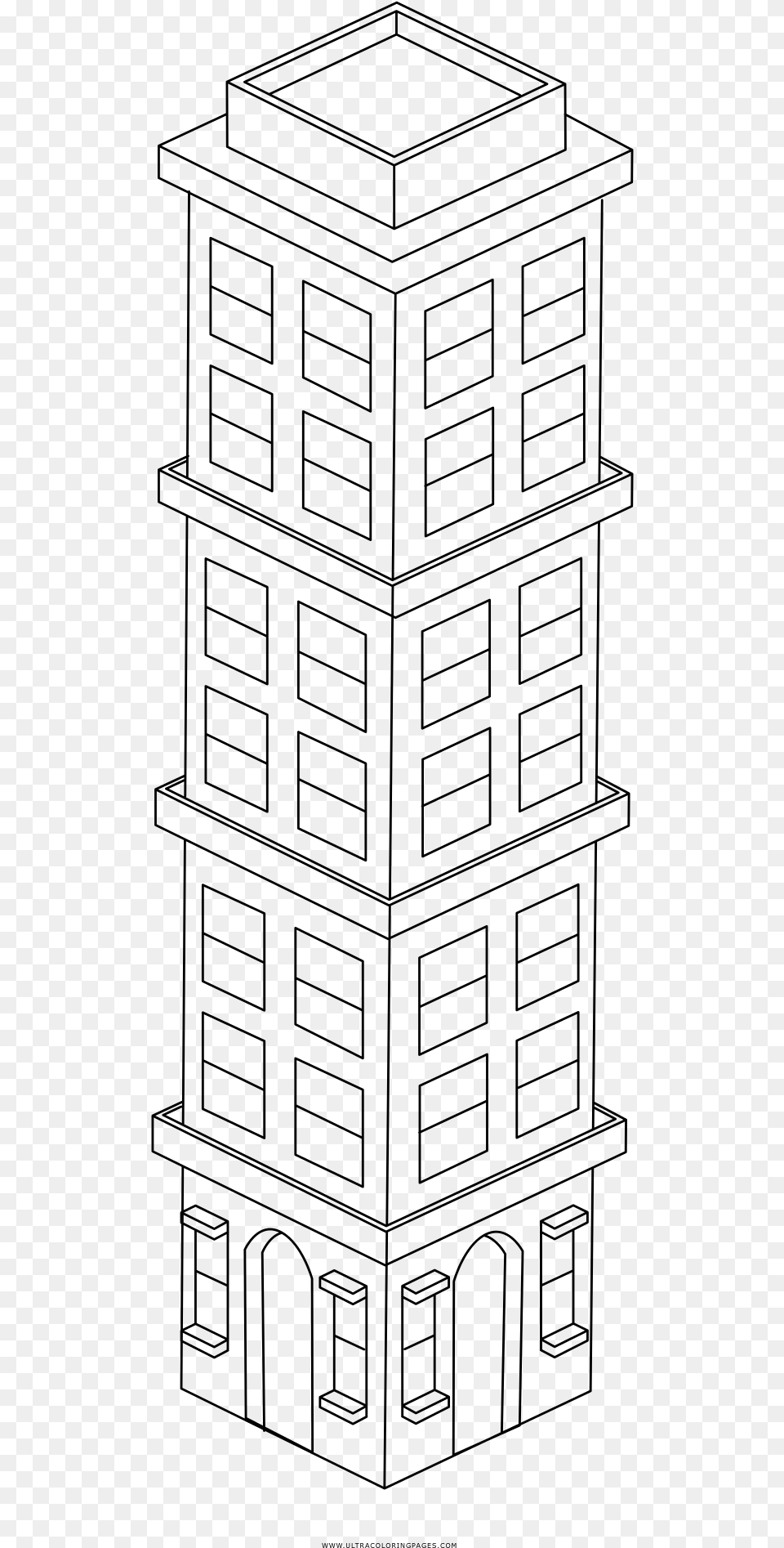 Building Coloring, Gray Free Png Download