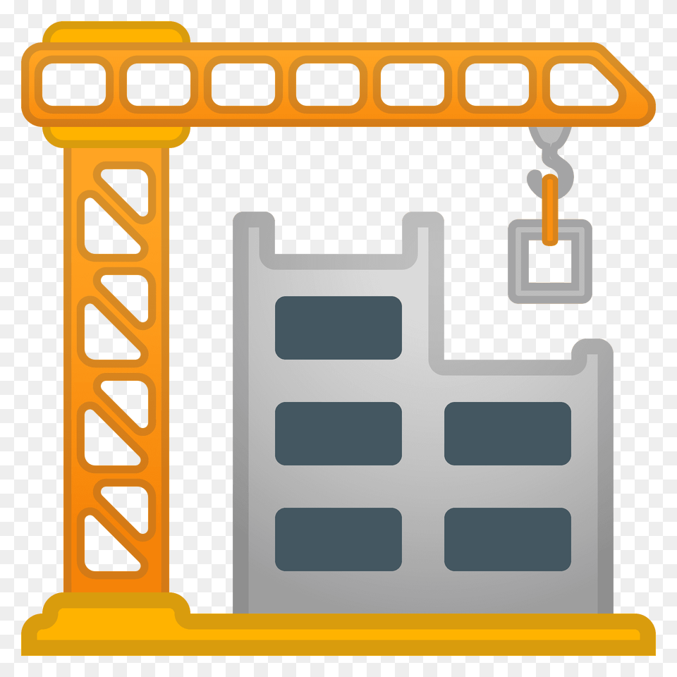 Building Construction Emoji Clipart, Construction Crane, Fence Free Png Download