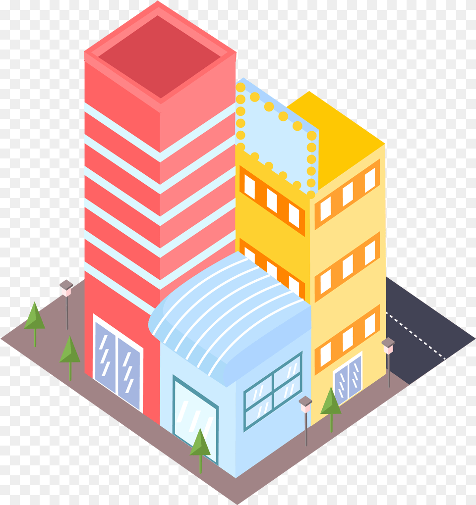 Building House 5d And Vector Image Architecture, City, Urban, Neighborhood Free Png Download