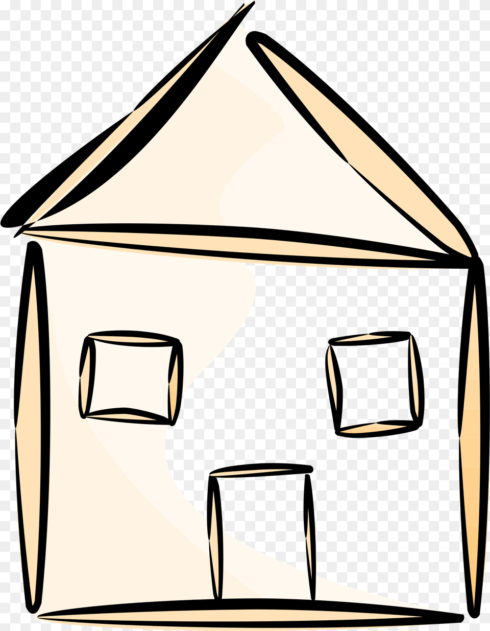 Building House Home Stylized Simple Outline House Outline Clipart, Outdoors, Tent, Nature, Architecture Png Image