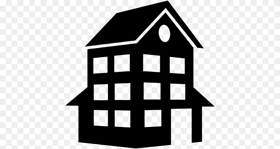 Building Icon, Gray Free Png Download