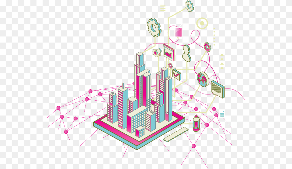 Building Internet Of Things, City, Cad Diagram, Diagram, Urban Free Png Download