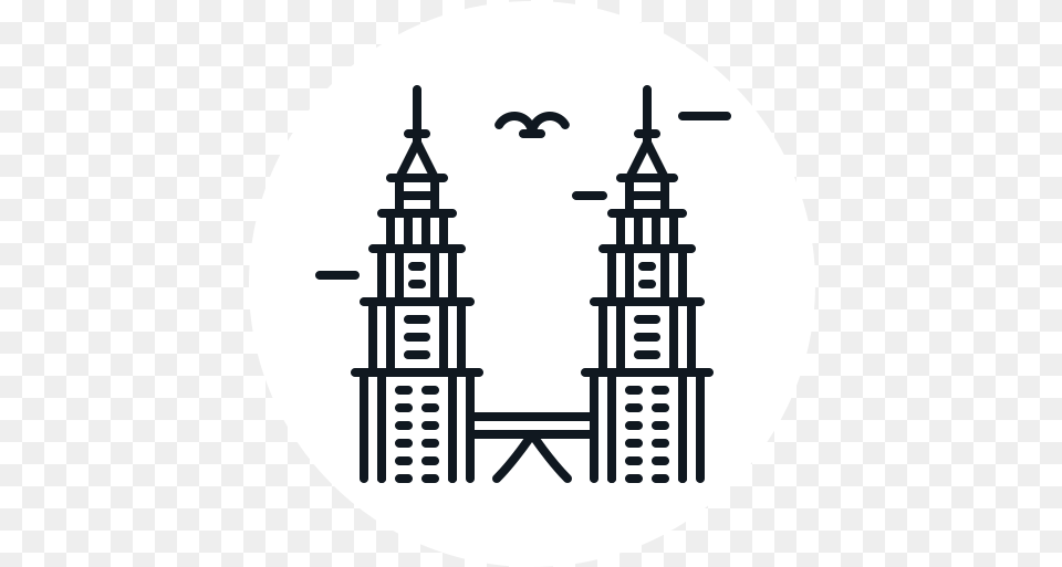 Building Landmark Malaysia Petronas Towers Twin Circle, Stencil, City Free Transparent Png