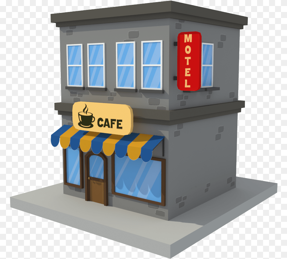 Building Low Poly 3d Models, Kiosk, Awning, Canopy, Mailbox Png Image