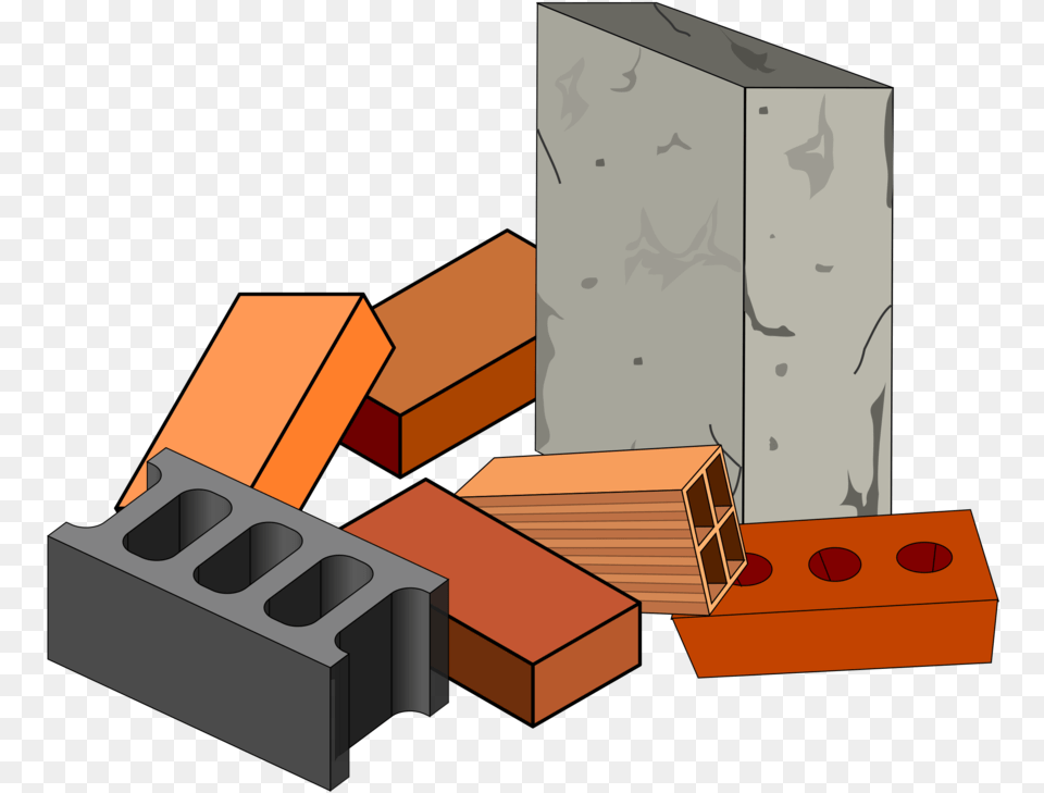 Building Materials Brick Concrete Building Material Clipart, Wood Free Png Download