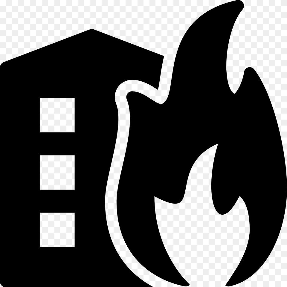 Building On Fire Icon, Stencil, Logo, Animal, Fish Png Image