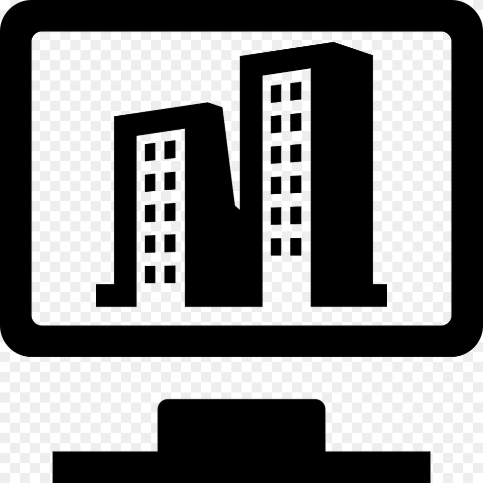 Building Real Time Monitoring Icon Download, Stencil, City Free Png