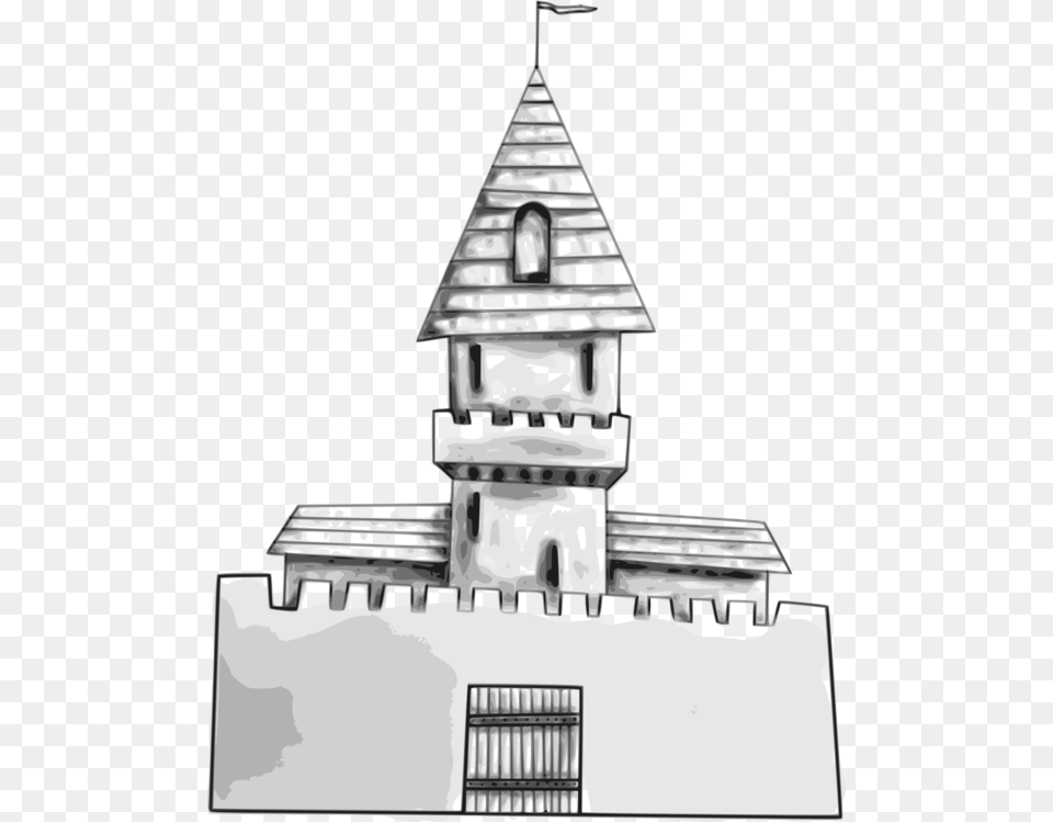 Buildingangleblack And White Un Castillo Con Un Trono En El Medio Para Dibujar Facil, Architecture, Bell Tower, Building, Clock Tower Free Png