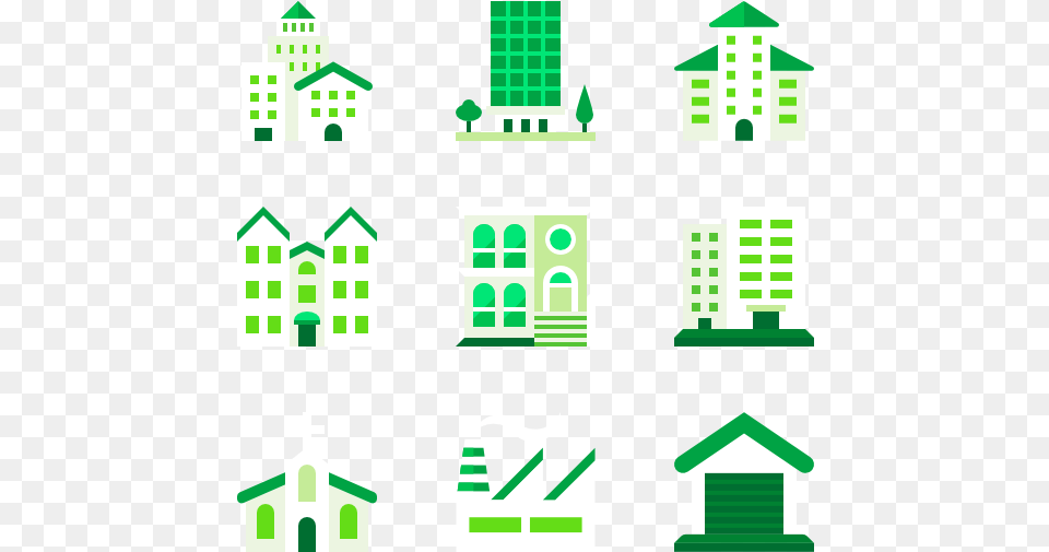 Buildings, Green, Neighborhood Png