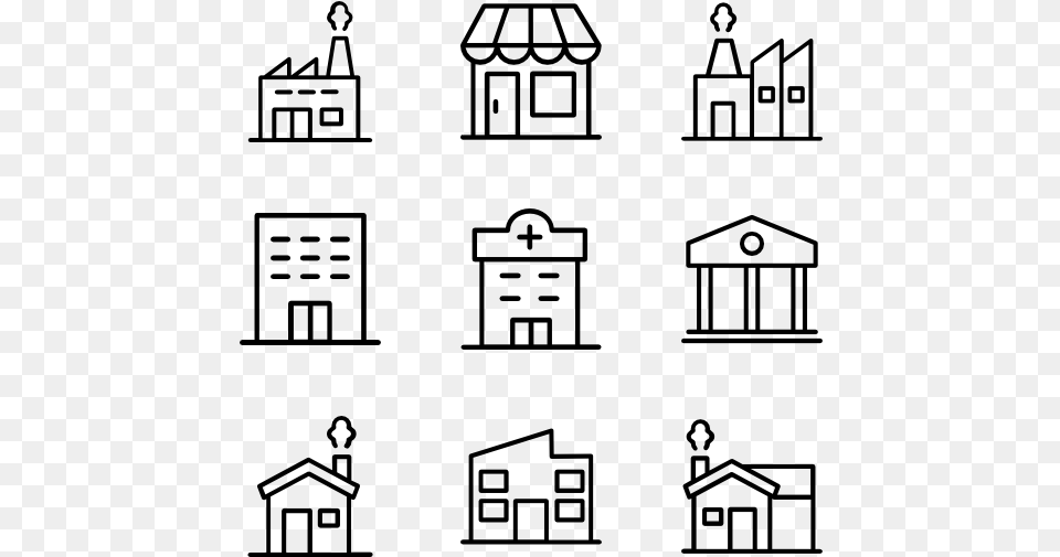 Buildings Back To School Icon, Gray Free Png Download