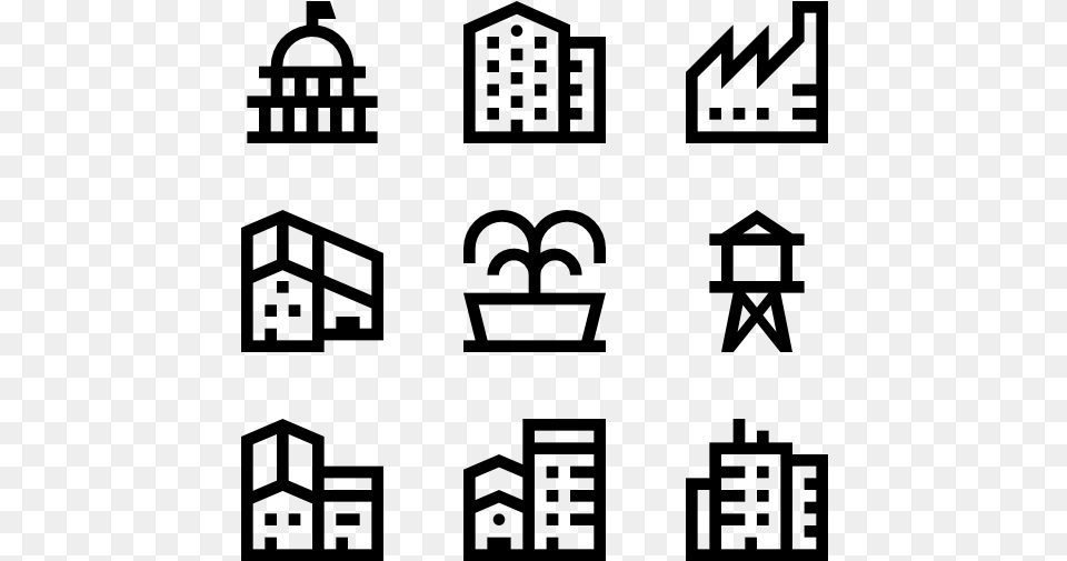 Buildings Building Icon Pack, Gray Free Png