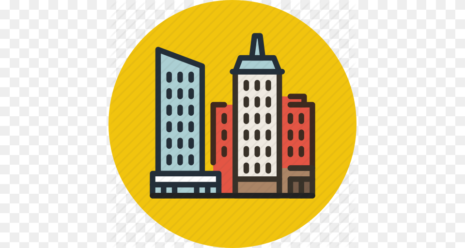 Buildings City Urban Icon, Disk Free Transparent Png