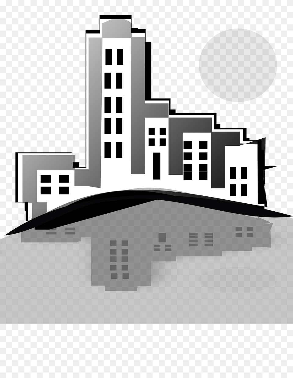 Buildings Clipart, City, Urban, Road, Street Png