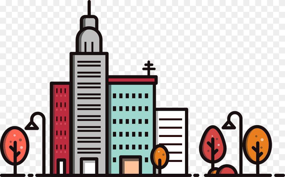 Buildings Clipart, City, Metropolis, Sign, Symbol Free Png