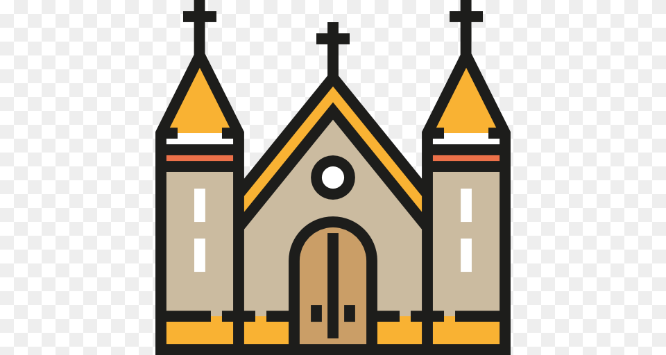 Buildings Flat Tan Icon, Architecture, Building, Cathedral, Church Free Png