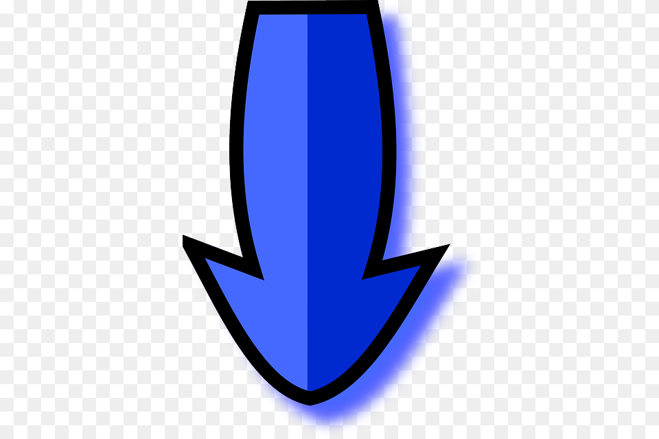 Bulb Blue Arrow Down Shadow Direction Color Bulb Flechas Hacia Abajo Azul, Clothing, Hat, Bow, Emblem Png