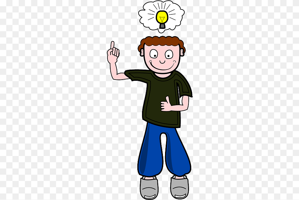 Bulb Innovation Invention Boy Idea Thinking Light, Person, Child, Male, Book Png Image