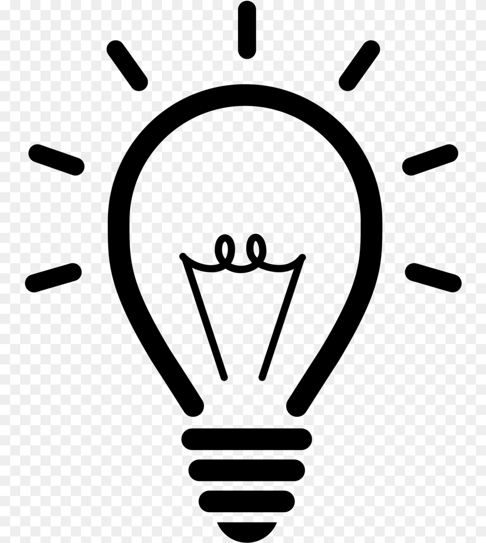 Bulb Symbol Light Bulb Icon, Gray Free Png Download