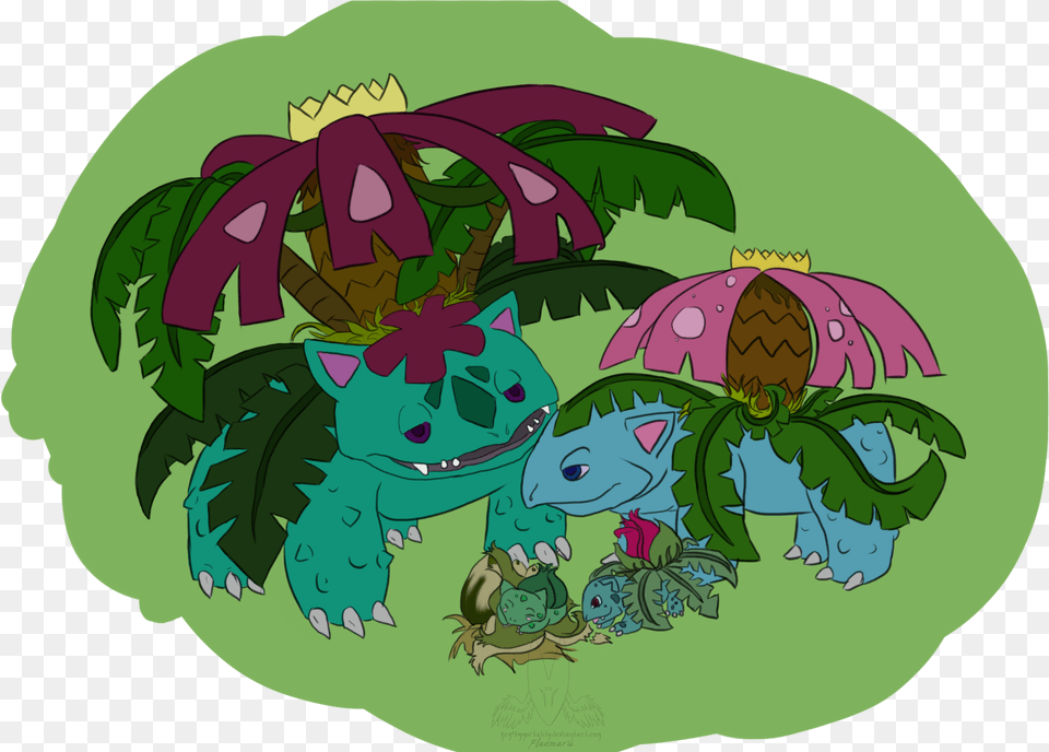 Bulbasaur Evolution Line Cartoon, Vegetation, Green, Plant, Purple Free Transparent Png