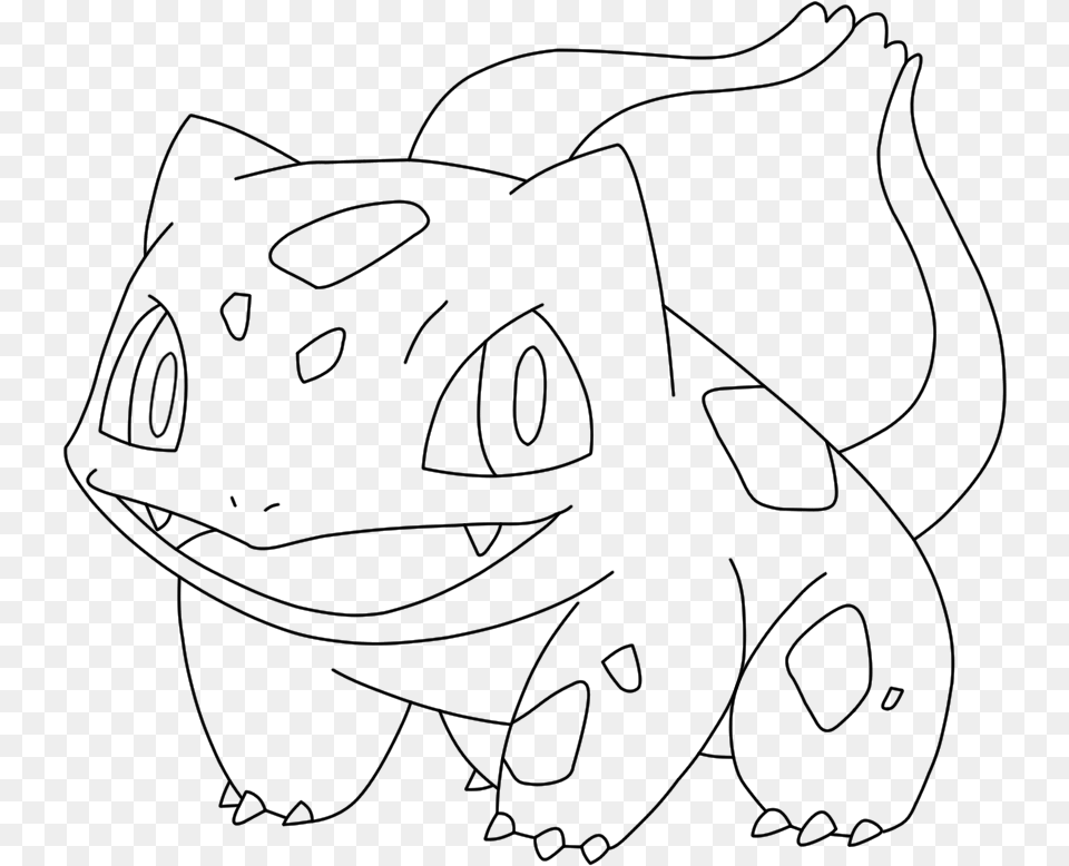 Bulbasaur Pokemon Clipart Black And White, Gray Free Png Download