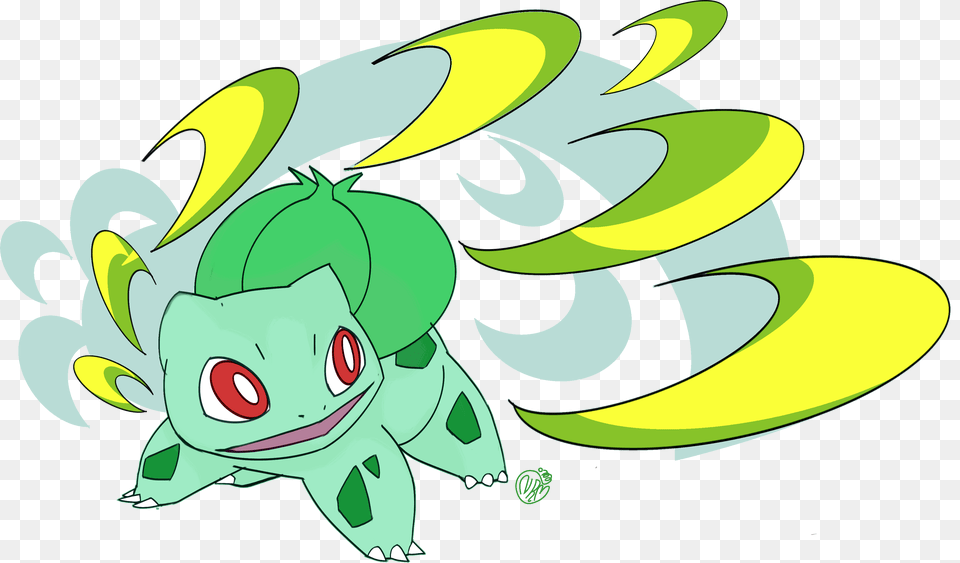 Bulbasaur Used Razor Leaf And Vine Whip, Green, Art, Graphics, Animal Free Png