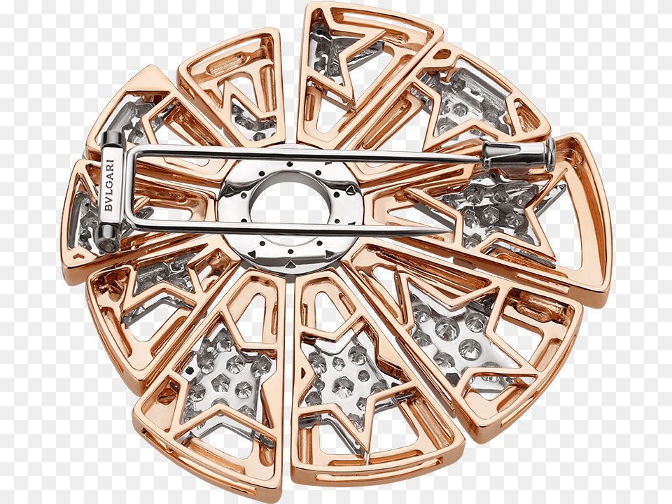 Bulgari New York Collection Brooch Brooch, Wheel, Vehicle, Transportation, Tire Free Png