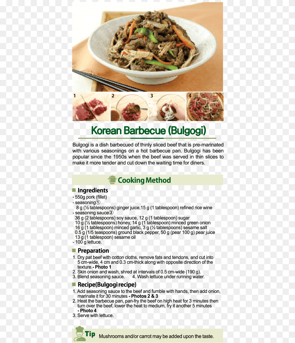 Bulgogi, Advertisement, Poster, Food, Noodle Free Png Download