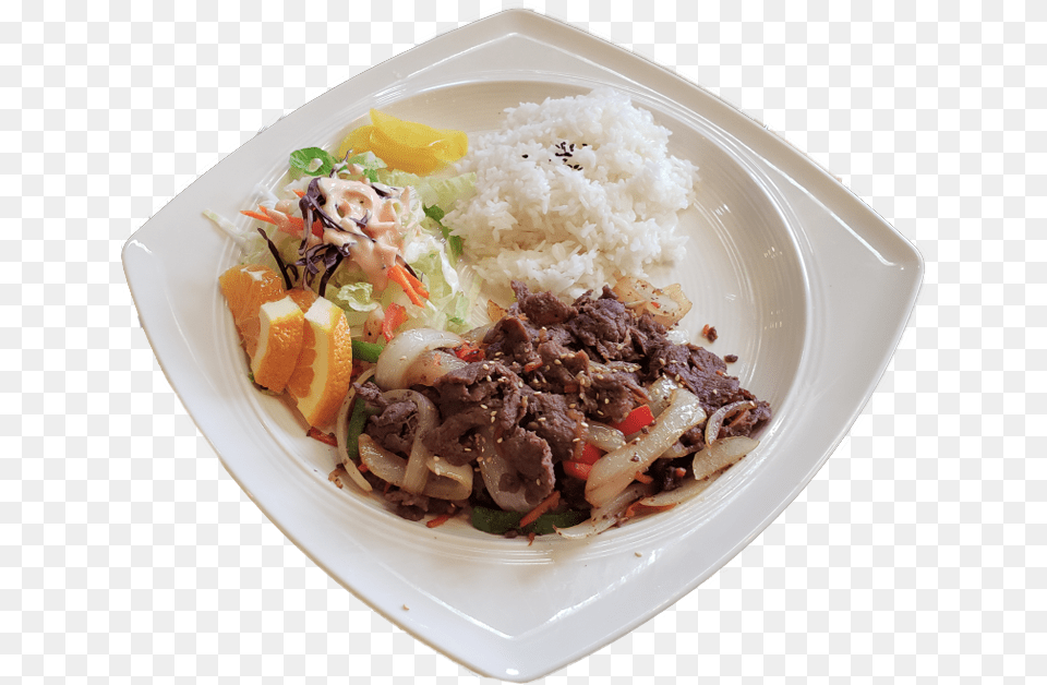 Bulgogi Rice Bowl Steamed Rice, Food, Food Presentation, Plate, Dish Free Png Download