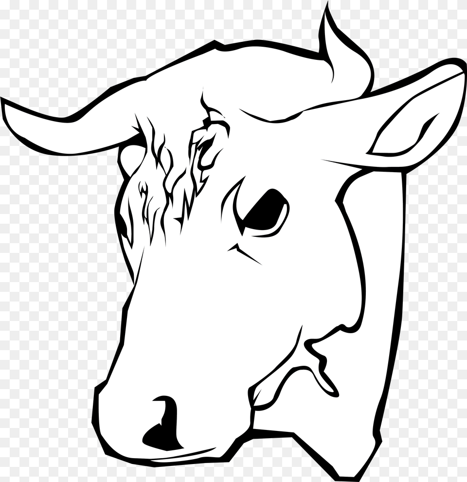 Bull, Stencil, Animal, Mammal, Pig Free Png