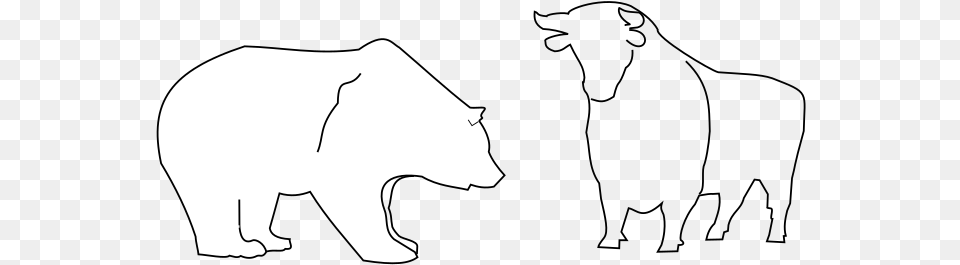 Bull And Bear Svg Clip Arts Download Animal Figure, Silhouette, Stencil Png Image