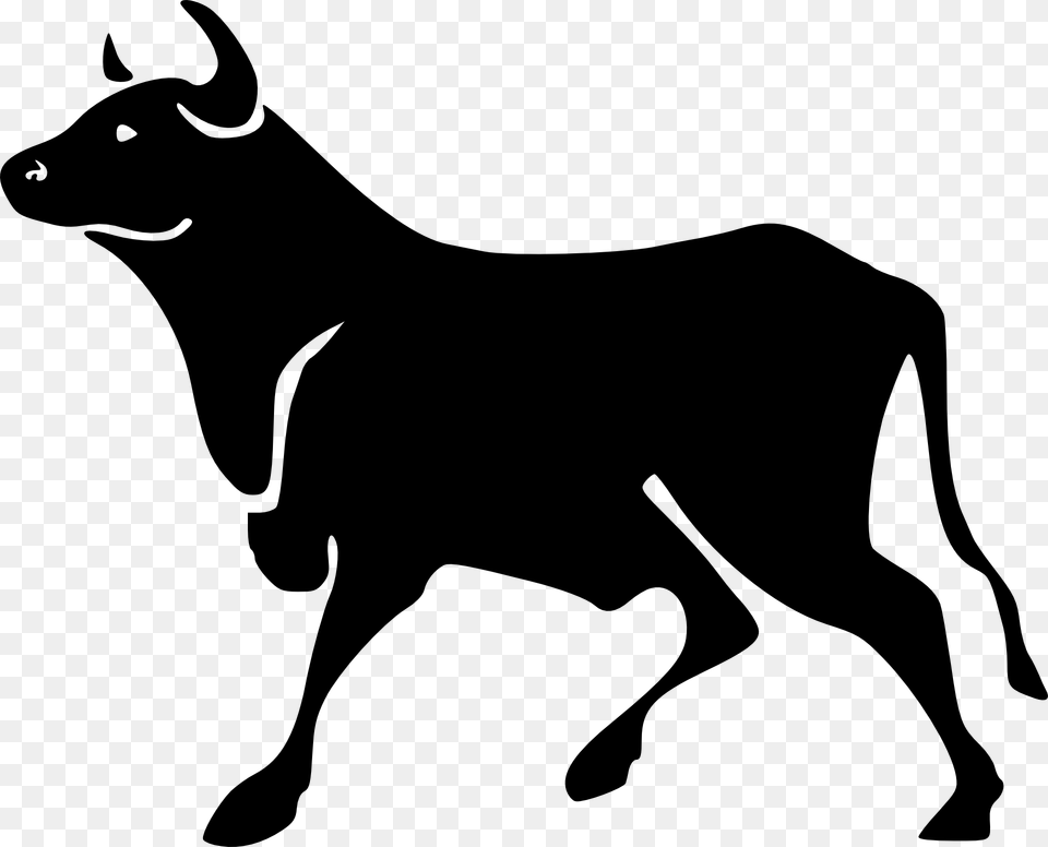 Bull Cattle Clip Art Transparent Background Bull Silhouette, Animal, Mammal, Stencil, Kangaroo Free Png Download