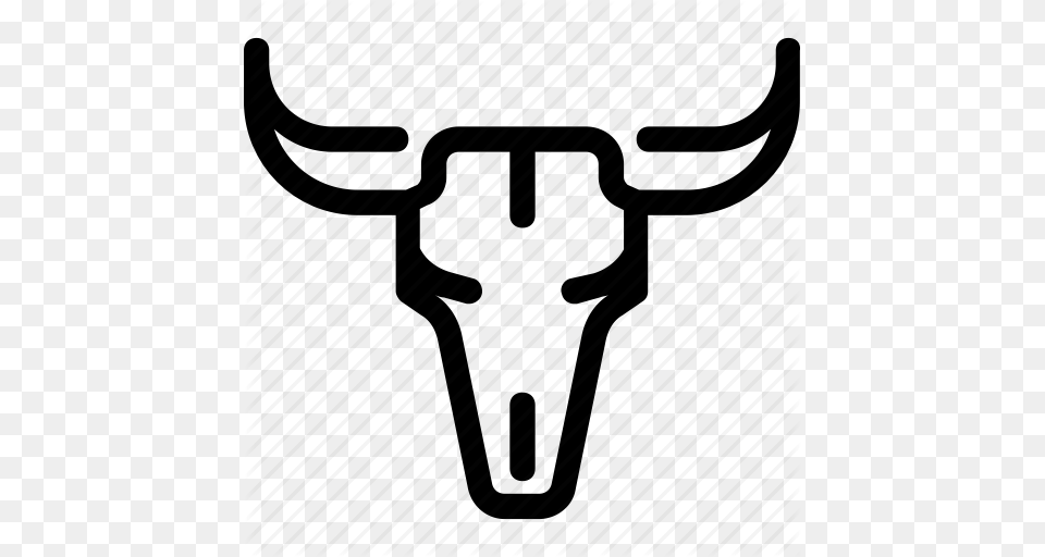 Bull Cattle Cow Desert Head Skull Wild West Icon, Animal, Livestock, Longhorn, Mammal Free Png