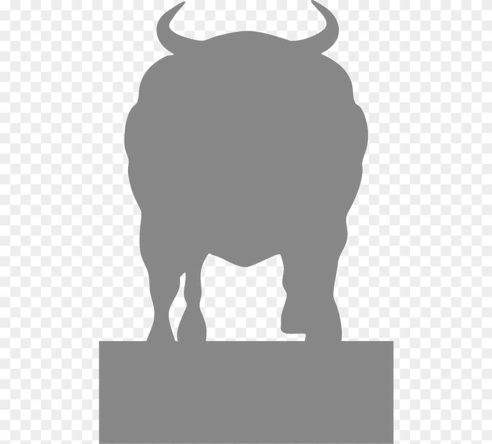 Bull Charging Bison Bison, Gray Png Image