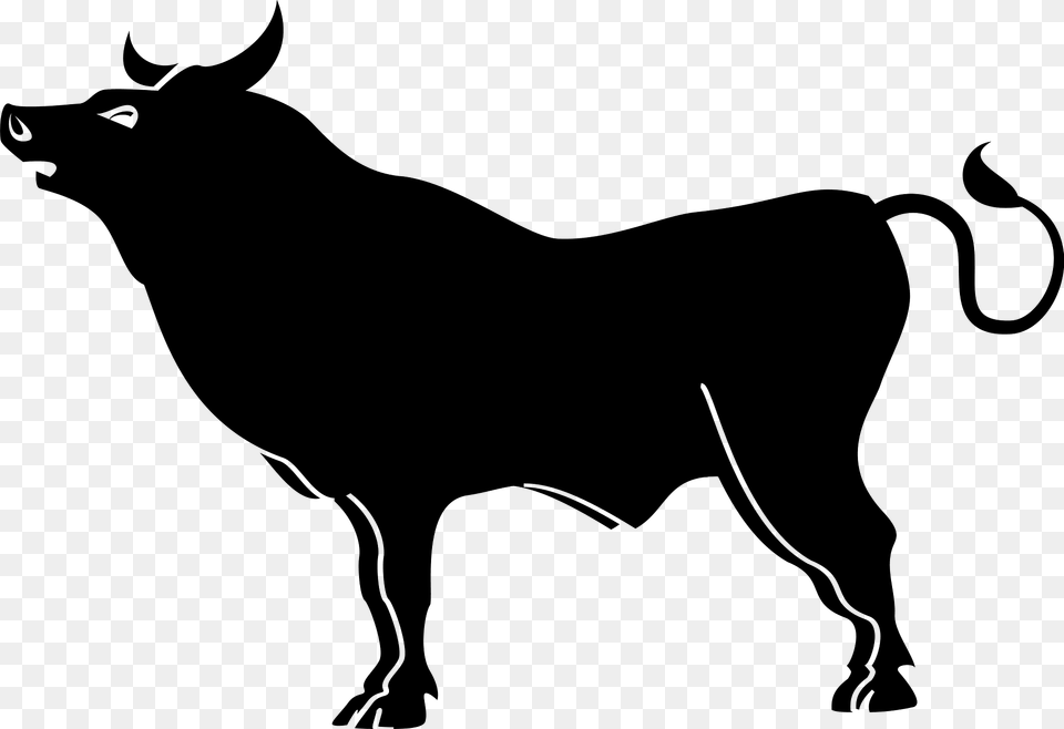Bull Clipart, Animal, Mammal, Silhouette, Cattle Free Png Download