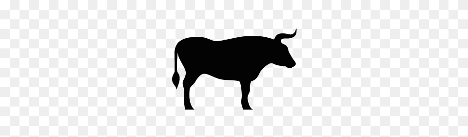 Bull Clipart Silhouette, Animal, Mammal, Cattle, Livestock Png Image