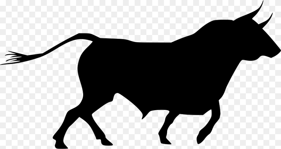 Bull Comments Vector Bull, Animal, Mammal, Silhouette, Stencil Free Png Download