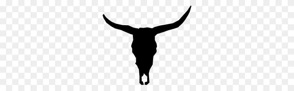 Bull Cow Horns Silhouette Skull Sticker, Animal, Cattle, Livestock, Longhorn Png Image