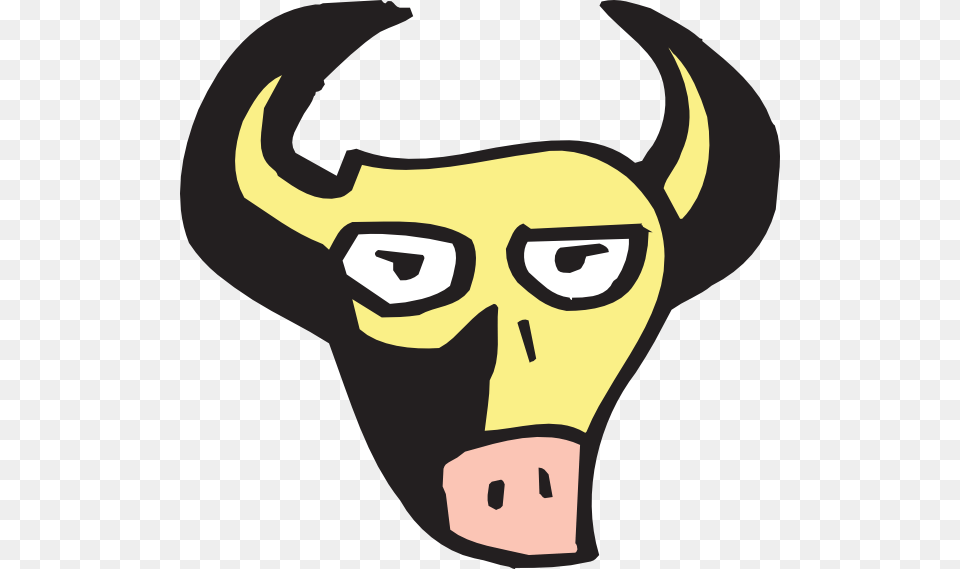 Bull Face In Shadow Clip Art, Animal, Mammal, Buffalo, Wildlife Png Image