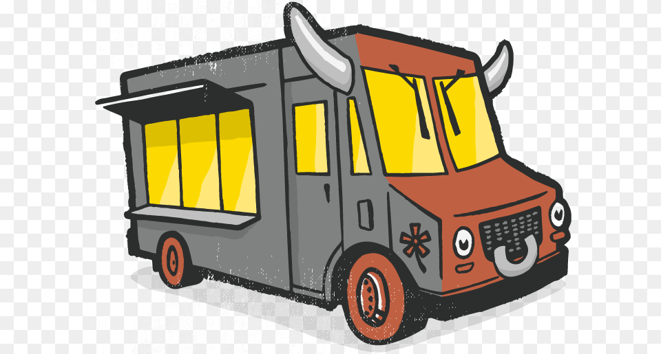 Bull Food Truck Download Cartoon Food Truck Transparent, Caravan, Transportation, Van, Vehicle Png Image