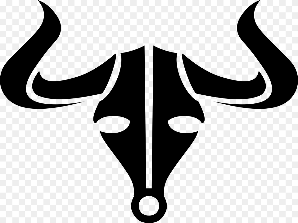 Bull Hd Bull Horn Silhouette, Gray Free Png