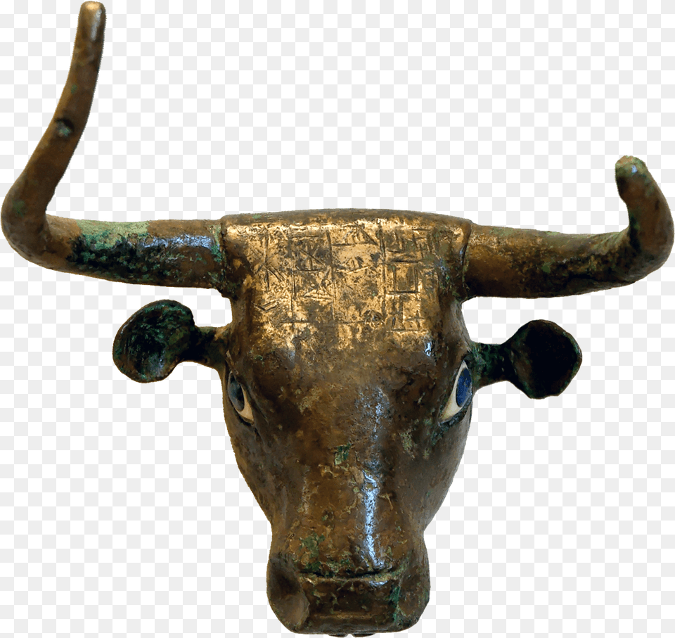 Bull Head From Girsu 3000 Bce Mesopotamia Bull Head, Animal, Mammal, Bronze, Cattle Png Image