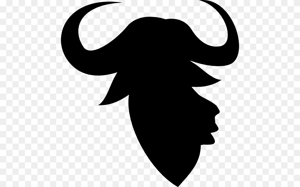 Bull Head Silhouette Clip Art, Gray Png Image