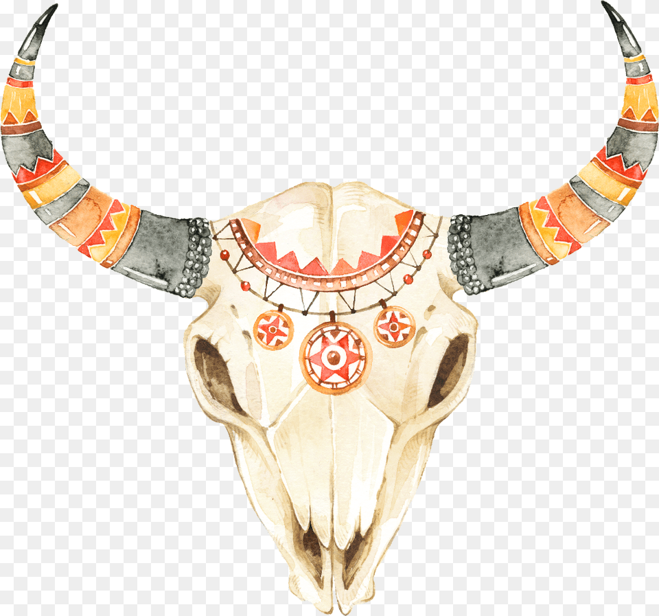 Bull Horn Colorful Colores Brillante Take The Bull By The Horns Tattoo, Animal, Mammal, Livestock, Cattle Free Png