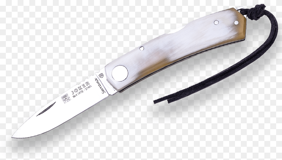 Bull Horn Scales 7 Cm Blade Length Lock Back Joker Hunting Knife, Weapon, Dagger Free Png